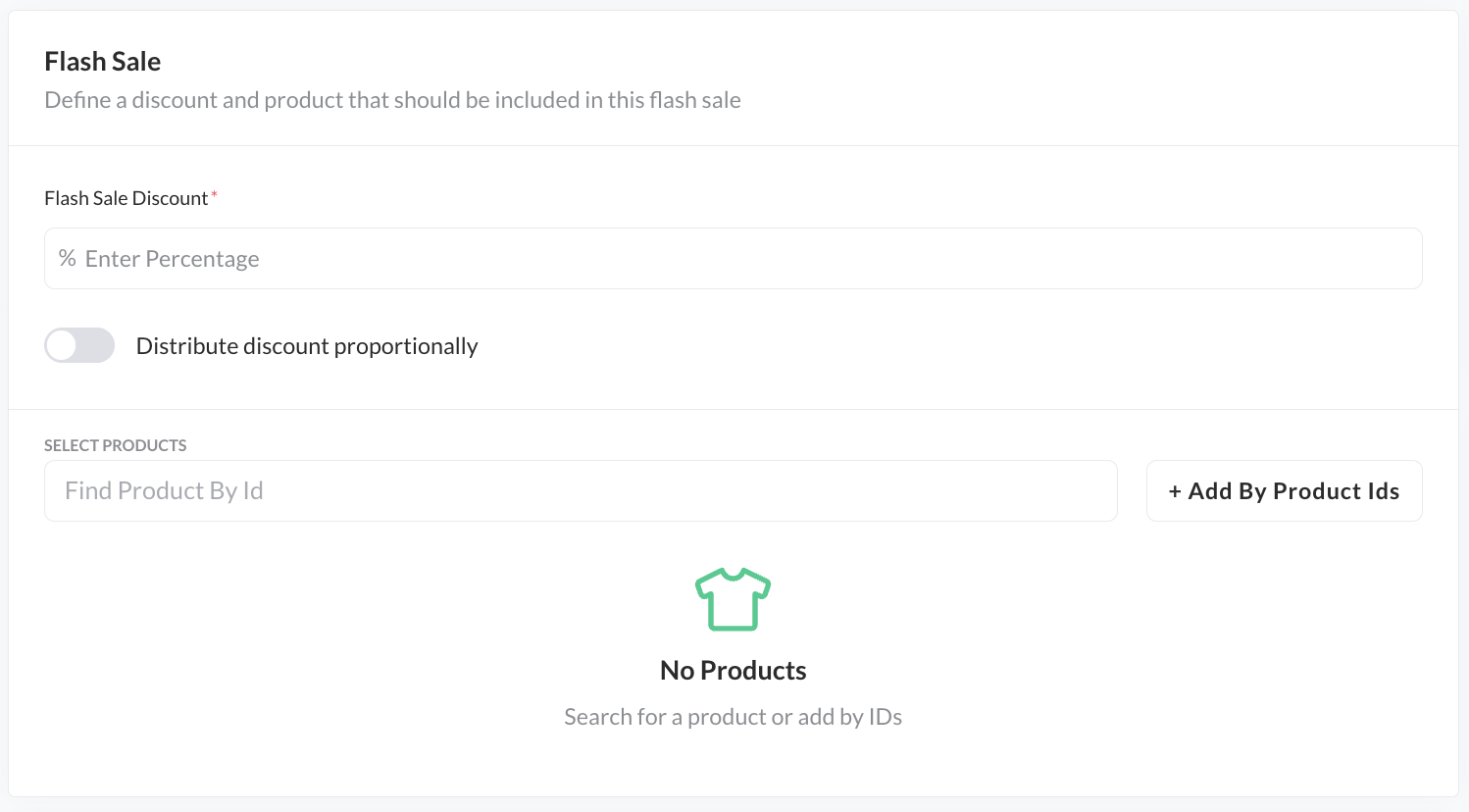 Flash sales condition preview